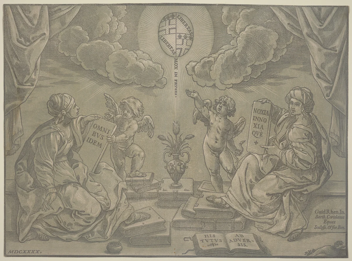 Thesis by Bartolomeo Coriolano; Guido Reni, print, 1640