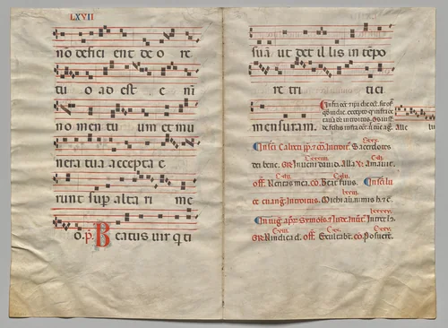 Bifolio from a Gradual: Music and Text (verso) by Unknown, manuscript, 1295-1305