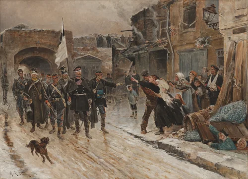 The Flag of Truce by Alphonse de Neuville, painting, 1884