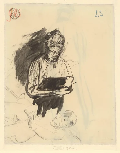 Schets van een staande figuur en een zittende vrouw by Rik Wouters, drawing, 1892-1916