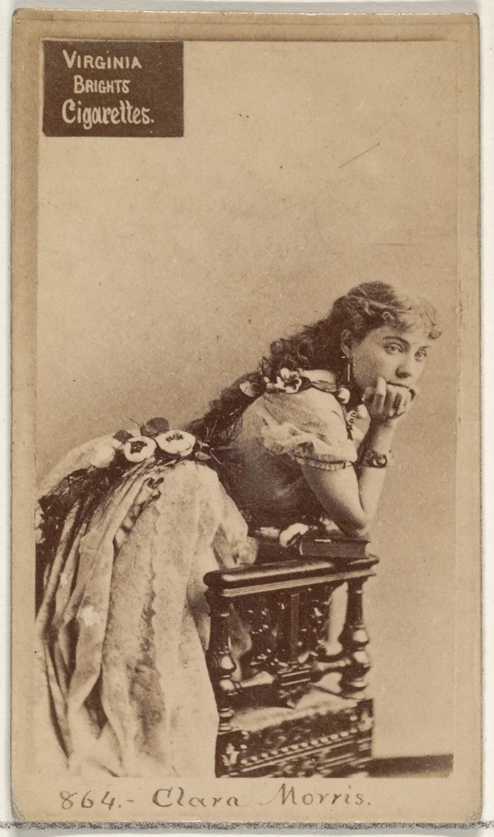 Card 864, Clara Morris, from the Actors and Actresses series (N45, Type 2) for Virginia Brights Cigarettes by Allen & Ginter, photograph, 1885-1891
