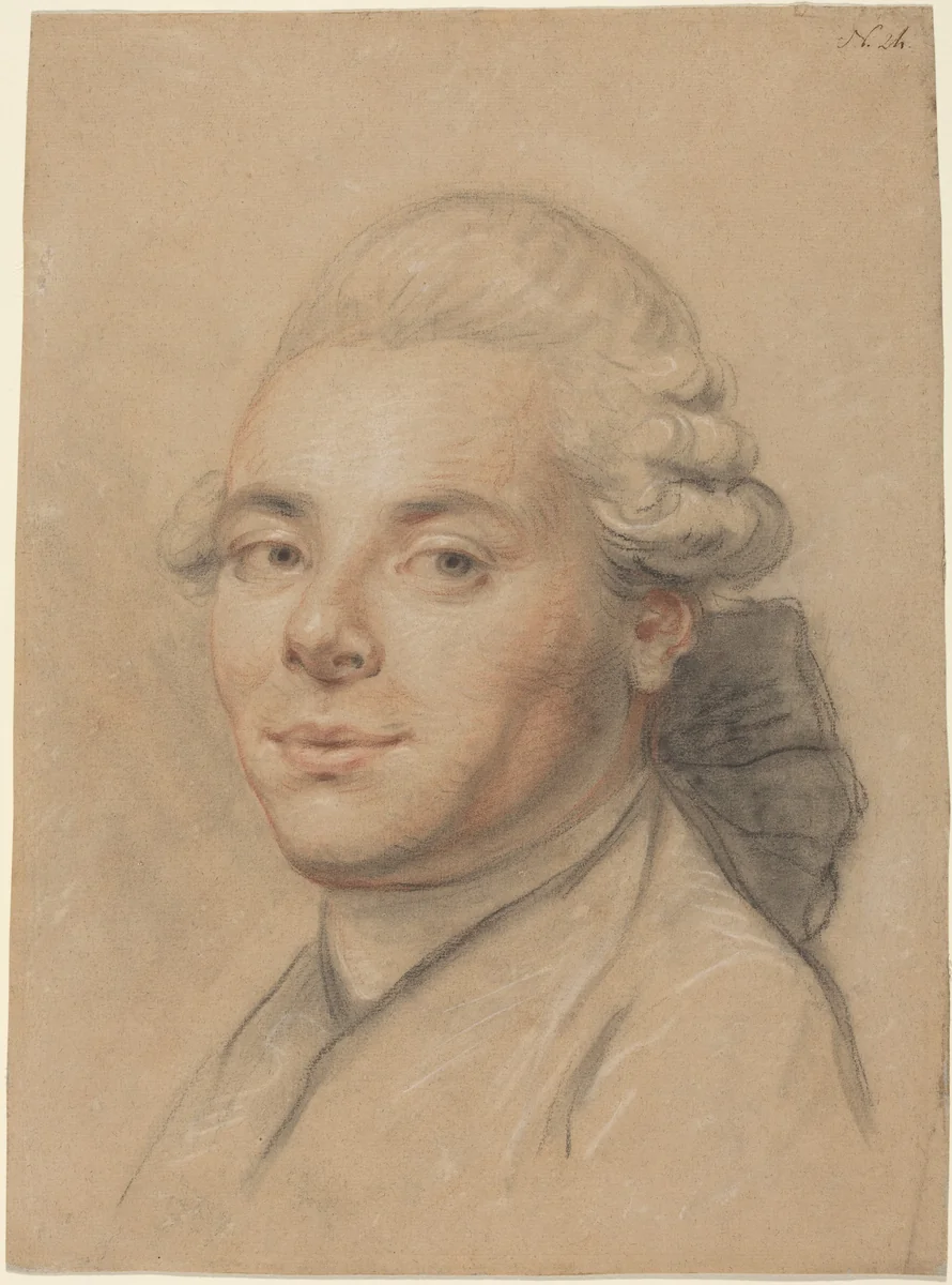 Head of a Gentleman [recto] by Joseph Ducreux, drawing, 1770-1780