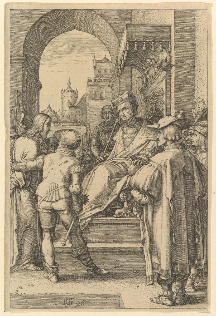 Christ Before Pilate, from "The Passion of Christ" by Hendrick Goltzius, print, 1596