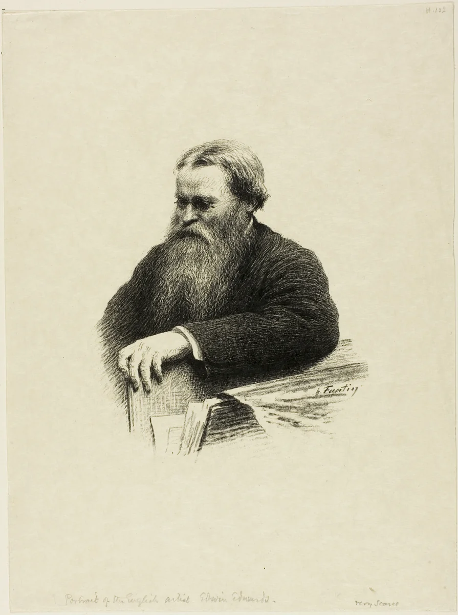 Portrait of the Artist Edwin Edwards by Henri Fantin-Latour, print, 1892