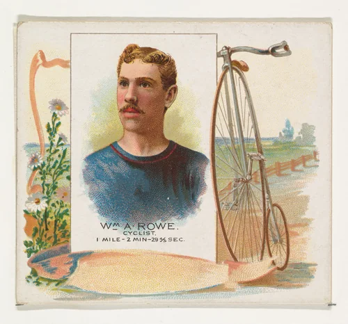 William A. Rowe, Cyclist, from World's Champions, Second Series (N43) for Allen & Ginter Cigarettes by Allen & Ginter, print, 1888