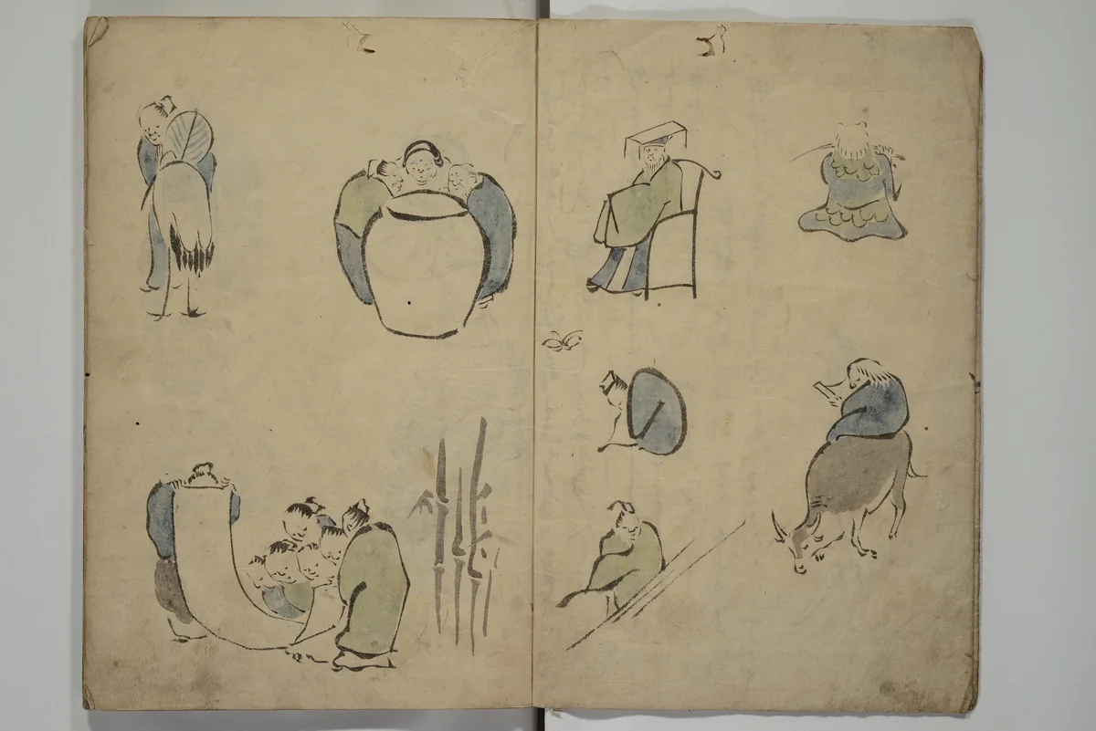 How to Draw Figures Simply (Jinbutsu ryakugashiki) 人物略画式 by Kuwagata Keisai (鍬形蕙斎), book, 1812