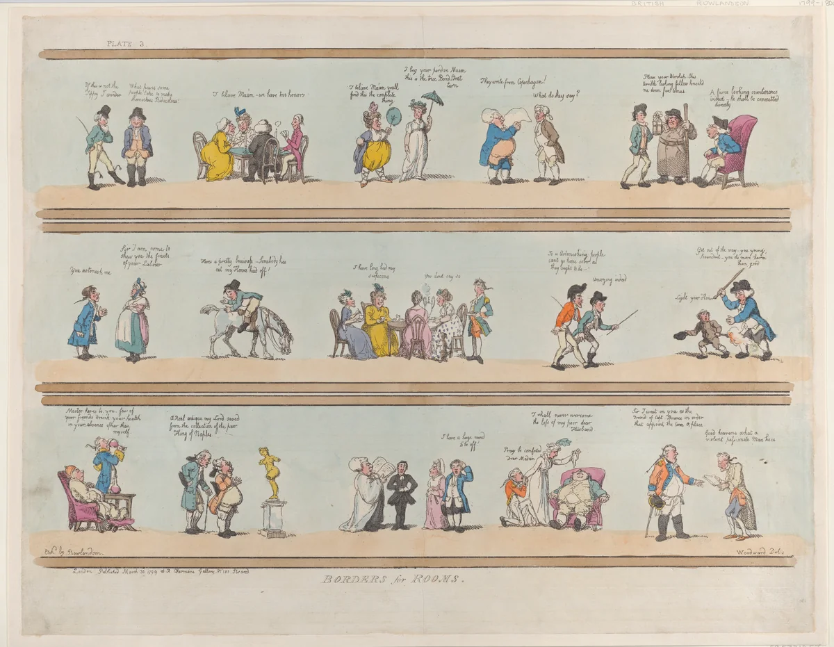 Borders for Rooms, Plate 3 by Thomas Rowlandson, print, 1799