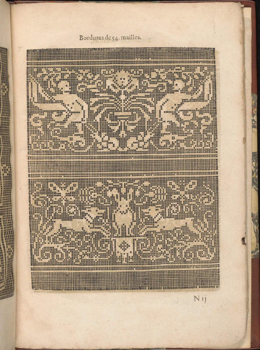 Les Secondes Oeuvres, et Subtiles Inventions De Lingerie du Seigneur Federic de Vinciolo Venitien, page 50 (recto) by Federico de Vinciolo, book, 1603