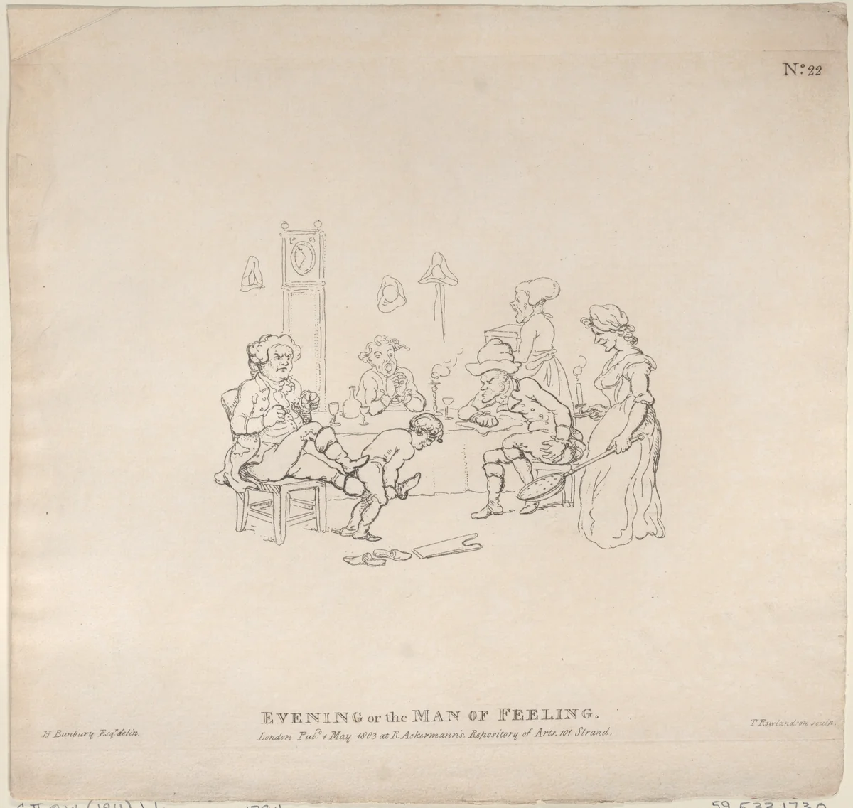 Evening, or, the Man of Feeling by Thomas Rowlandson, print, 1803