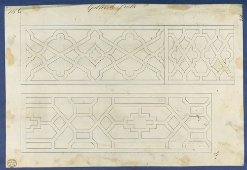 Gothic Frets, from Chippendale Drawings, Vol. II by Thomas Chippendale, drawing, 1754
