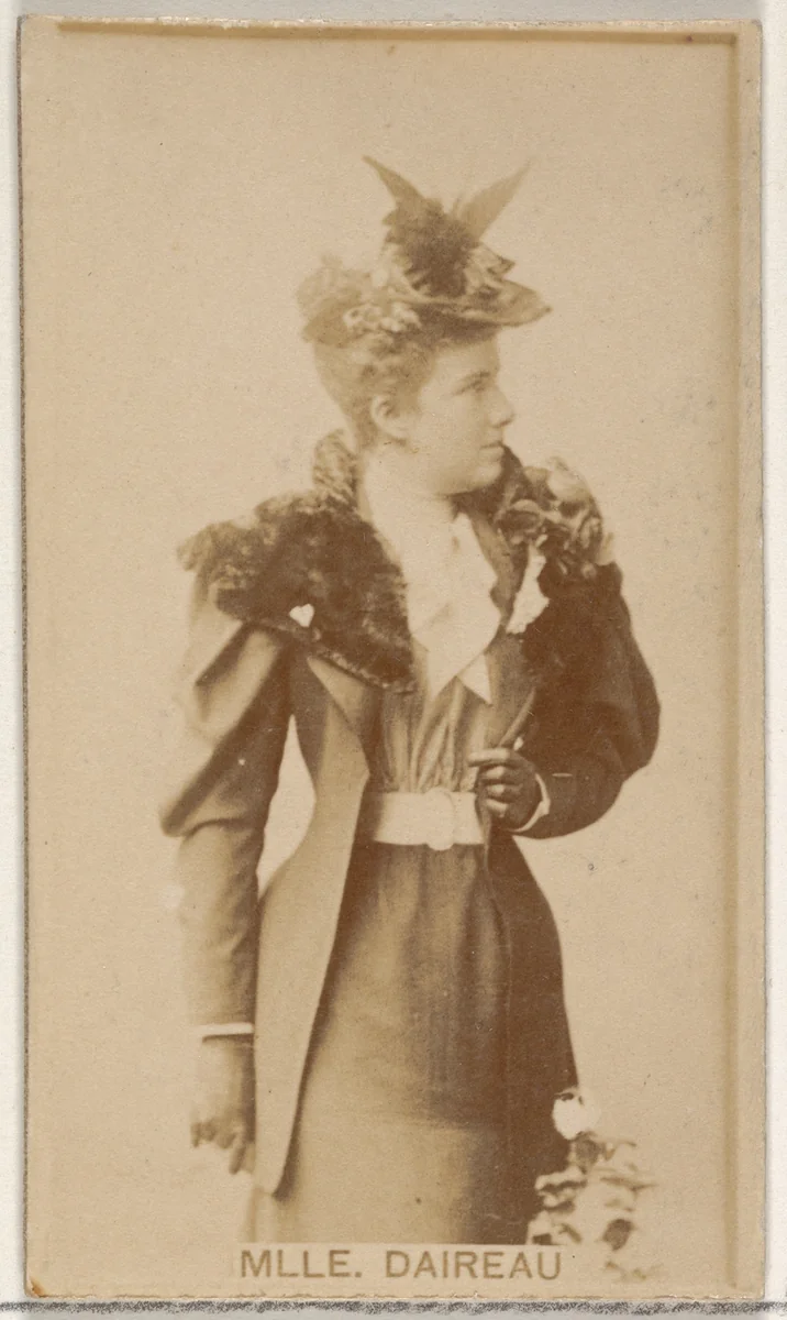Mlle. Daireaux, from the Actors and Actresses series (N45, Type 8) for Virginia Brights Cigarettes by Allen & Ginter, photograph, 1885-1891