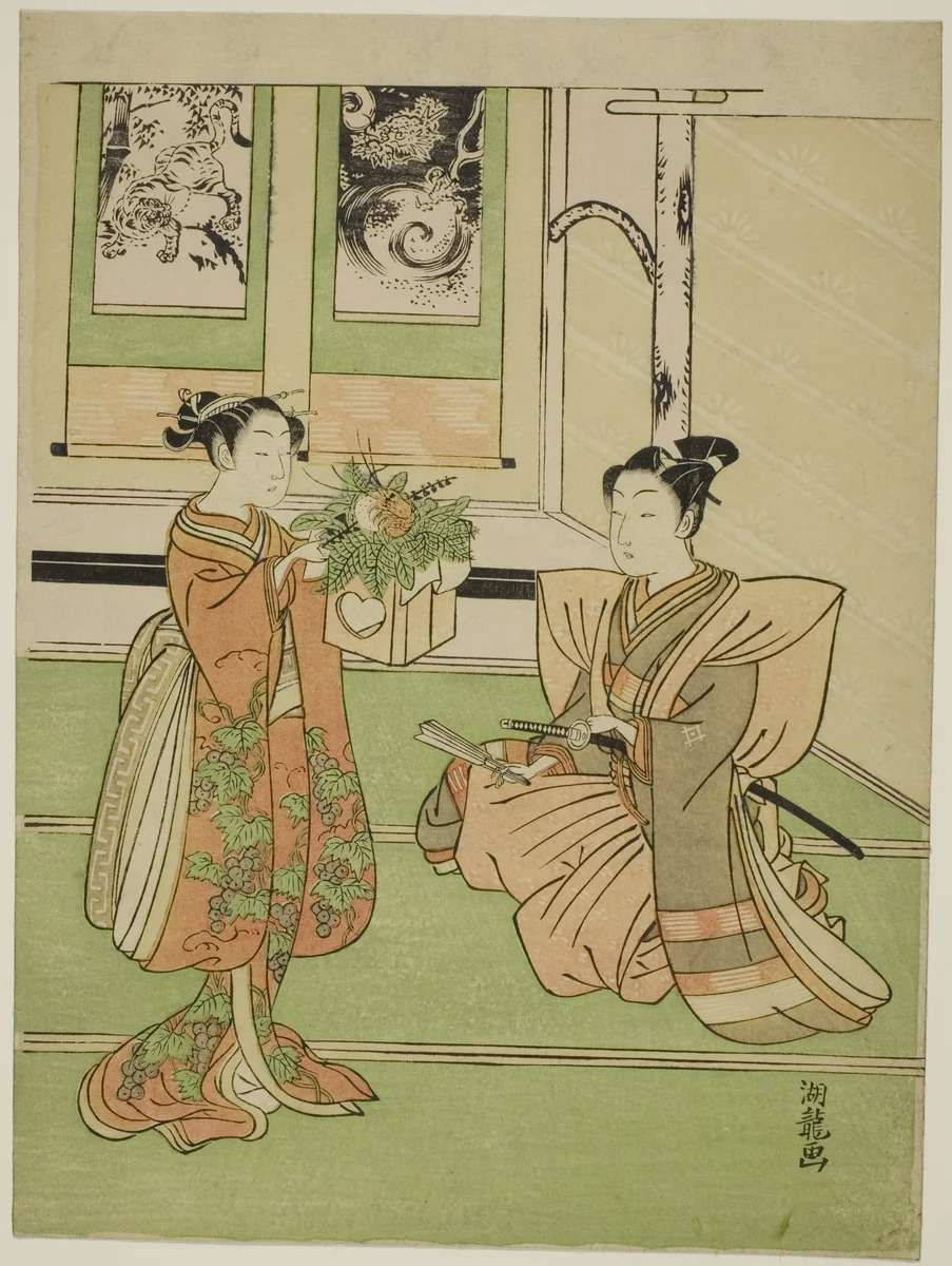 The New Year's Offering by Isoda Koryusai, print, 1764-1774