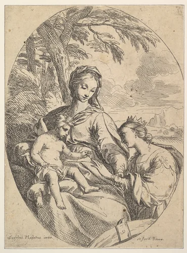 The Marriage of St. Catherine by Carlo Maratti, print, 1625-1713