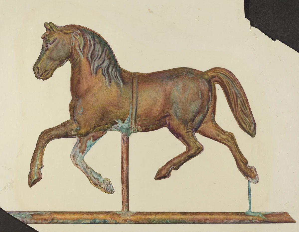 Small Metal Weather Vane by Laura Bilodeau, index of american design, 1940