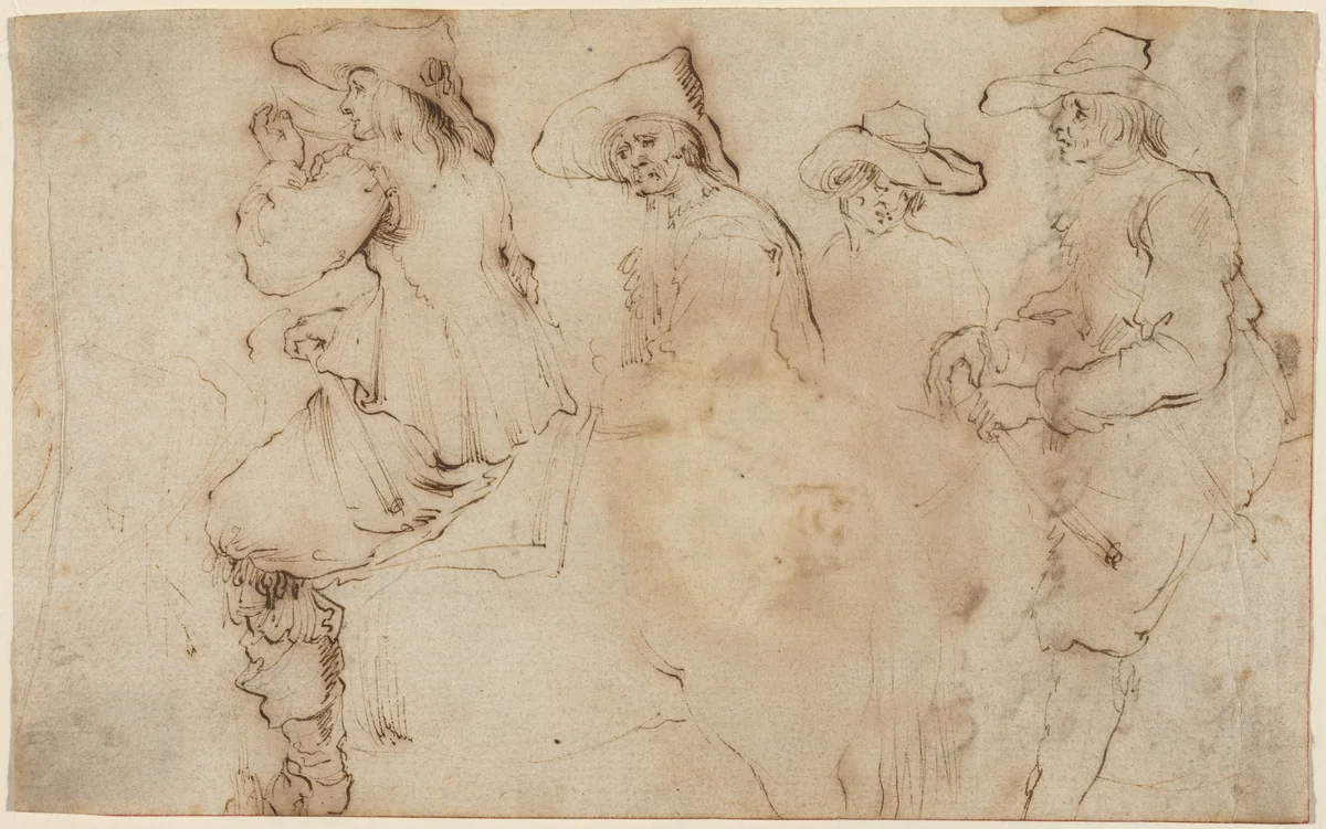 Four Horsemen by Stefano della Bella, drawing, 1610-1664