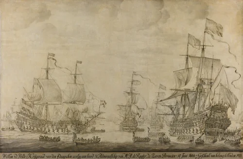 Untitled by Willem van de Velde, painting, 1666-1693