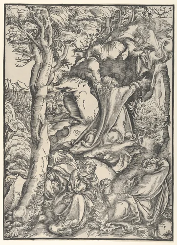 Christ on the Mount of Olives by Lucas Cranach, print, 1472-1553