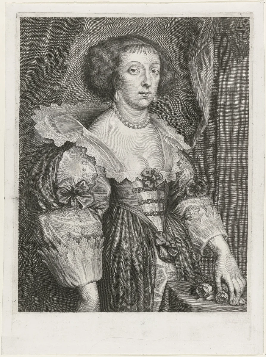 Portret van Henriëtte van Lotharingen by anonymous, print, 1638-1728