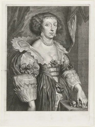 Portret van Henriëtte van Lotharingen by anonymous, print, 1638-1728