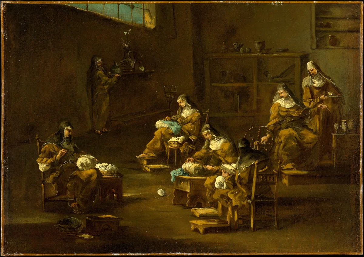 Nuns at Work by Alessandro Magnasco, painting, 1700-1749