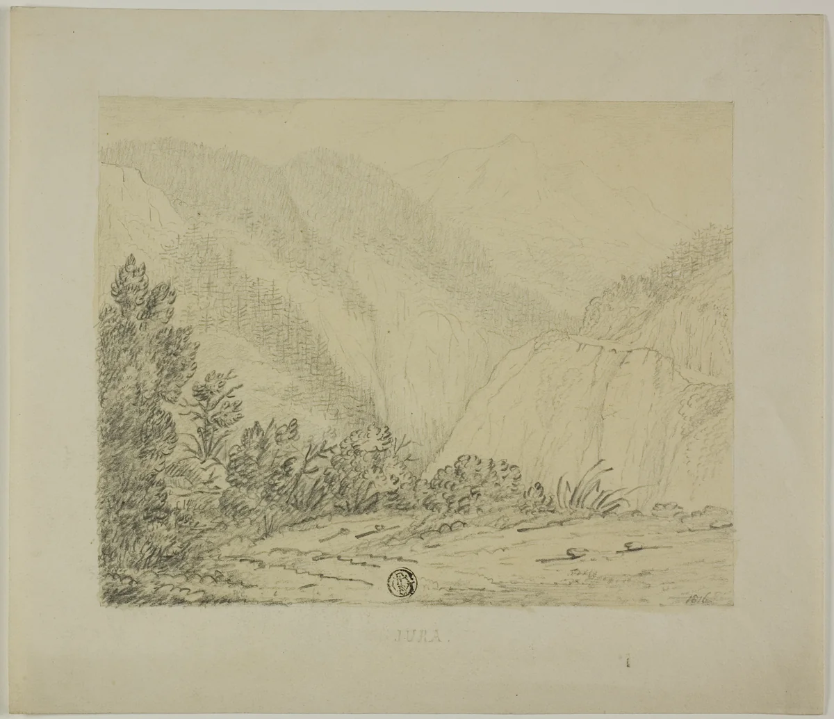 View of Jura Mountains by Unknown Artist, drawing, 1816