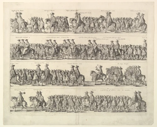 Coronation Procession of Charles II Through London (from John Ogilby's "The Entertainment of...Charles II," London, 1662) by Wenceslaus Hollar, print, 1662