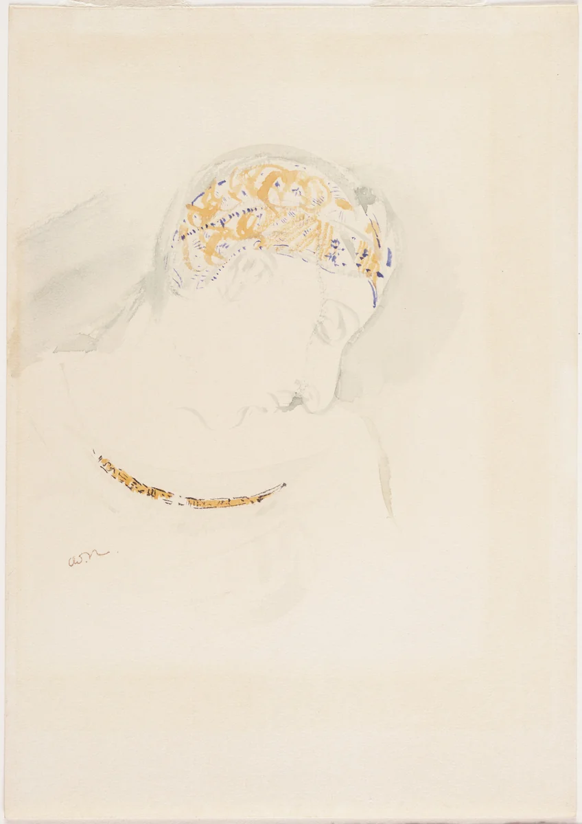 Profile of a Woman by Odilon Redon, drawing, 1900