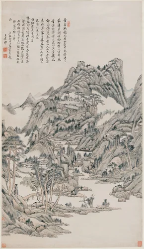 Landscape by Wang Yuanqi, other, 1642-1715