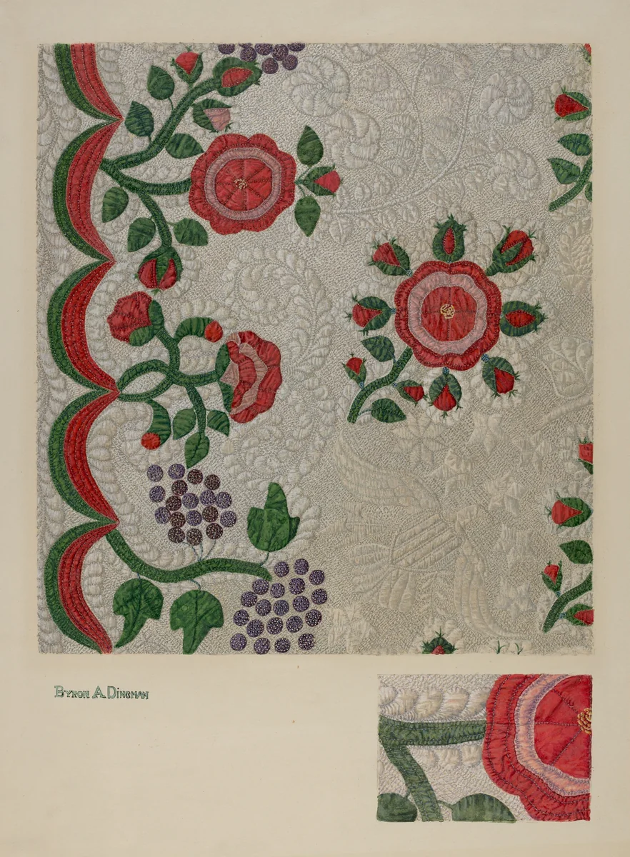 Quilt by Byron Dingman, index of american design, 1941