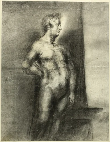 Nude Male Figure by Unknown Artist, drawing, 1775-1825