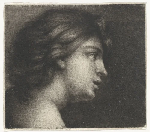 Hoofd van een jonge vrouw by Wallerant Vaillant, print, 1658-1677