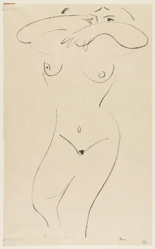Half-Length Nude, Arms Bent Towards Eyes (Nu mi-allongé, bras repliés vers les yeux) by Henri Matisse, print, 1906