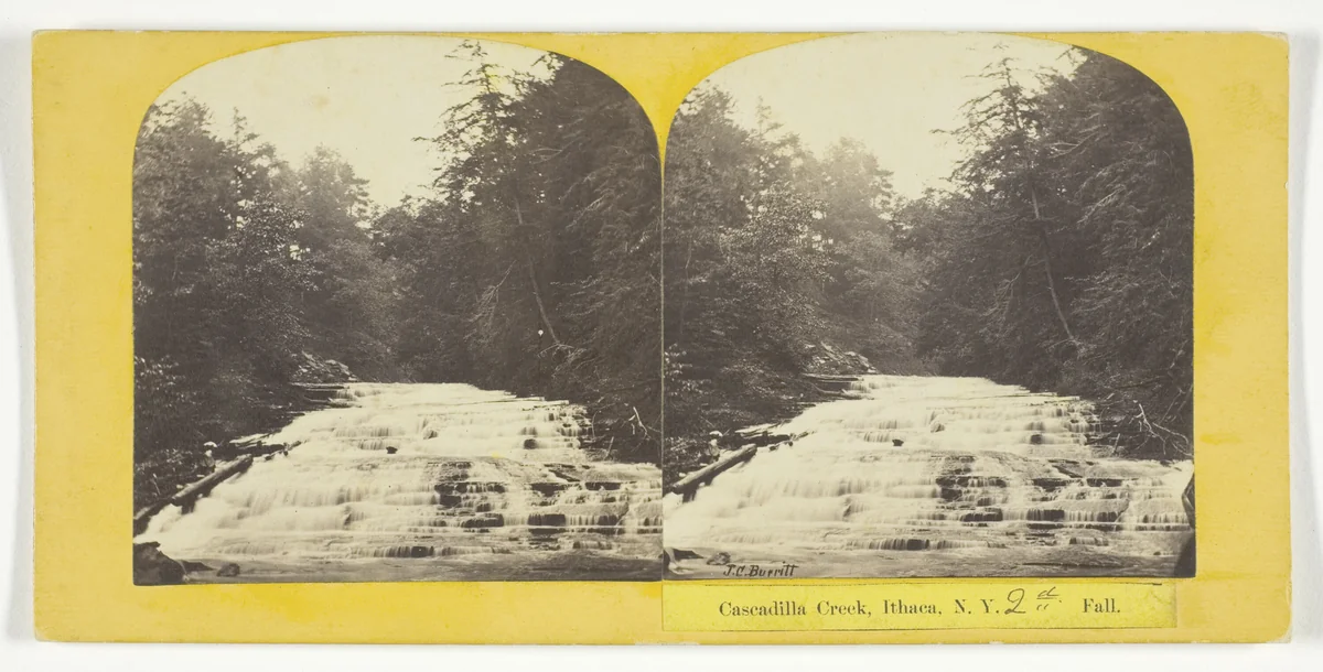 Cascadilla Creek, Ithaca, N.Y. 2nd Fall by J. C. Burritt, photograph, 1860-1865