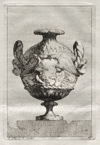 Suite of Vases: Plate 19 by Jacques François Saly, print, 1746