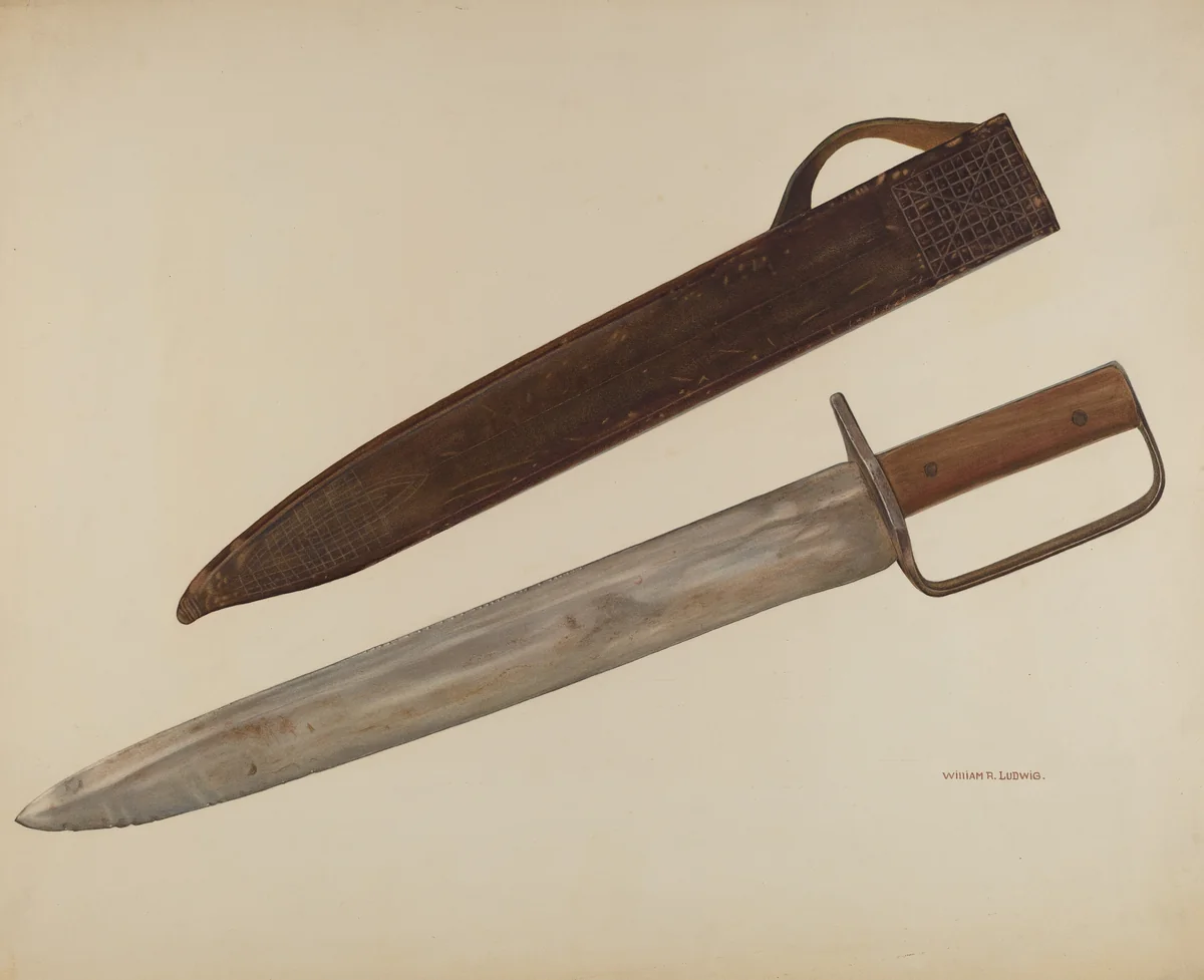 Trench Knife and Sheath by William Ludwig, index of american design, 1941