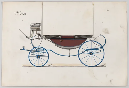 Design for Landau, No. 3052 by Brewster & Co., drawing, 1874