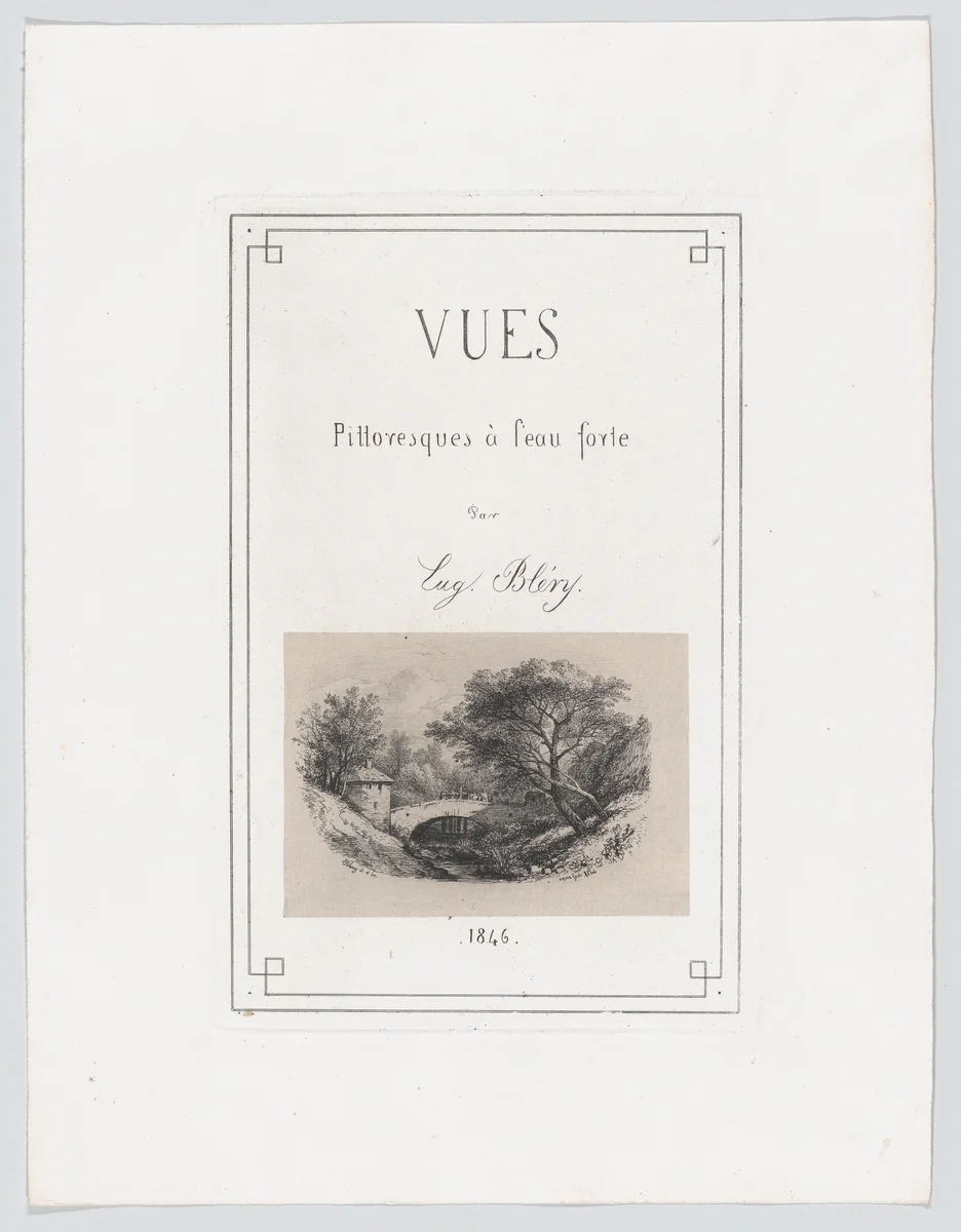 Little Oval with a Pine Tree by Eugène Bléry, print, 1846