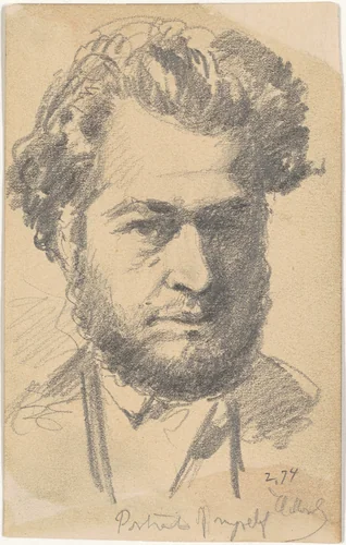Portrait of Myself by Henry Mosler, drawing, 1874