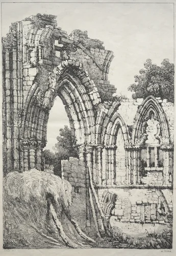 A Series of Ancient Buildings and Rural Cottages in the North of England: At York, Ruins by Samuel Prout, print, 1821