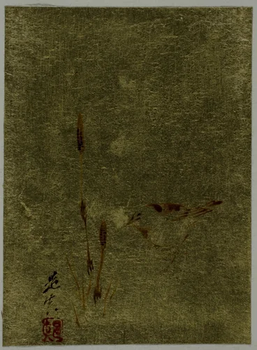 Bird and Cattails by Shibata Zeshin (柴田是真), other, 1807-1891