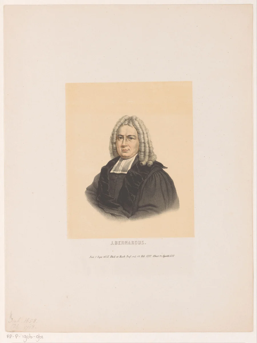 Portret van Jacques Bernardus by Leendert Springer, print, 1850