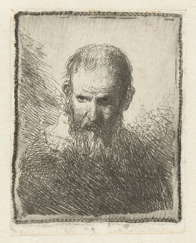 Borstbeeld van een oude man by Jan Lievens, print, 1625-1674