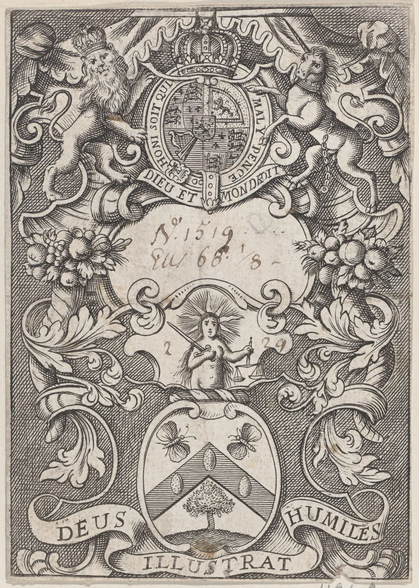 Trade Card with Royal Coat of Arms by anonymous, print, 1800-1900