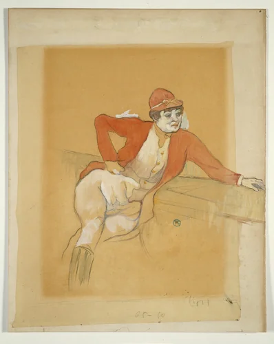 La Macarona in the Costume of a Jockey by Henri de Toulouse-Lautrec, painting, 1893-1901