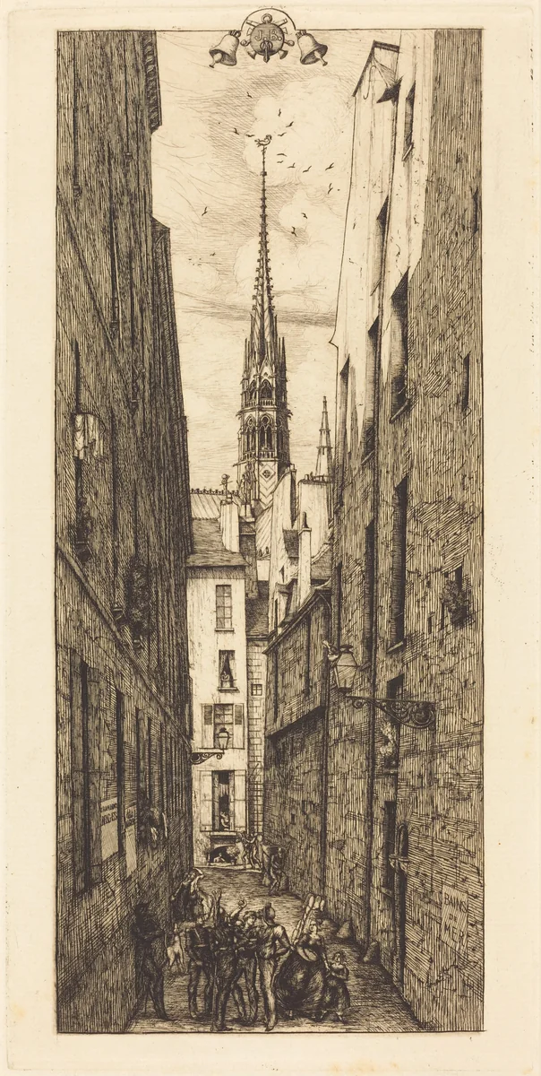 La Rue des Chantres, Paris (Chantrey Street, Paris) by Charles Meryon, print, 1862