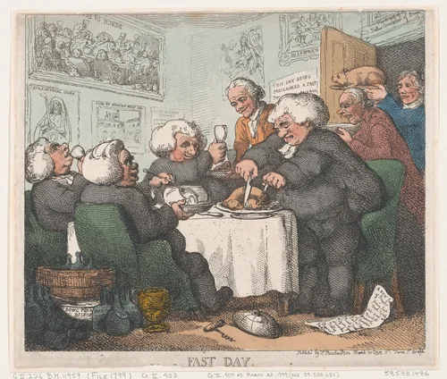 Fast Day by Thomas Rowlandson, print, 1799