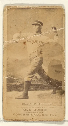 Blair, Pitcher, Philadelphia Athletics, from the Old Judge series (N172) for Old Judge Cigarettes by Goodwin & Company, photograph, 1888