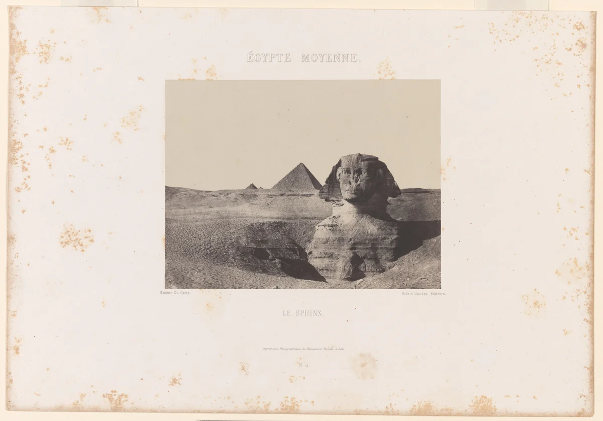 Égypte Moyenne, Le Sphinx by Maxime Du Camp, photograph, 1849