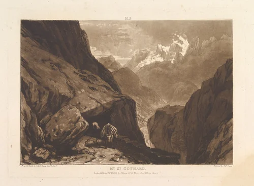 Mt. St. Gothard, part II, plate 9 from "Liber Studiorum" by Joseph Turner, print, 1808