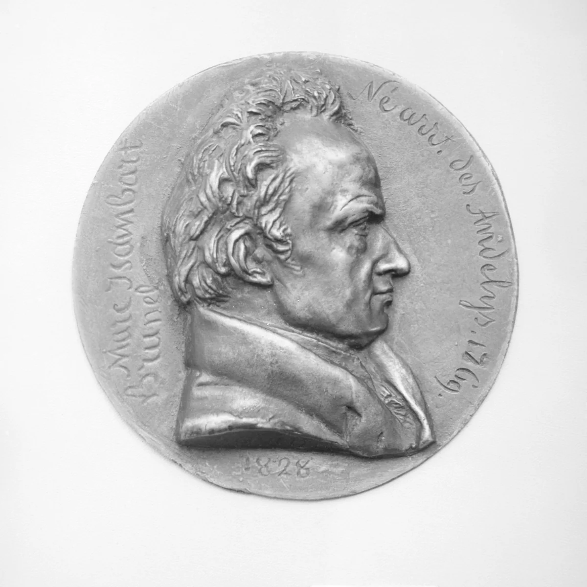 Marc Isambart Brunel (1769–1849), engineer, builder of the Thames Tunnel by Pierre-Jean David d'Angers, metalwork, 1828